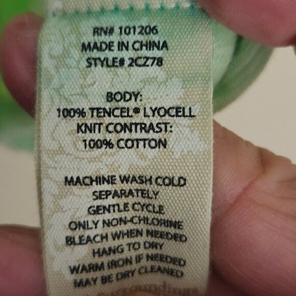 Soft Surroundings Oakleigh Margarita Green Tired Bell Sleeve Top Size M - Picture 10 of 10